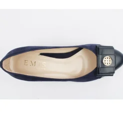 7909 415 Bow Low Court Shoe - Navy Leather