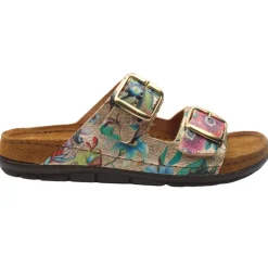 5864 Buckle Mule - Gold Multi