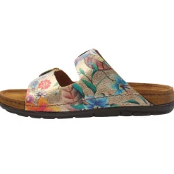 5864 Buckle Mule - Gold Multi