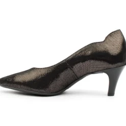 52202 Court Shoe - Black Metallic