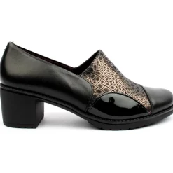 5330 Heeled High Front Shoe - Black