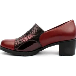 5330 Heeled High Front Shoe - Burgundy