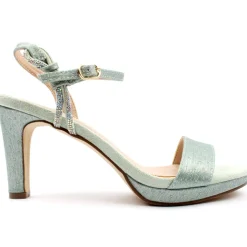 24102 Heeled Sandal - Green