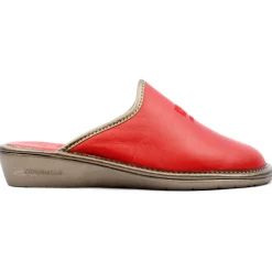 281 Leather Slipper Mule - Red Grey