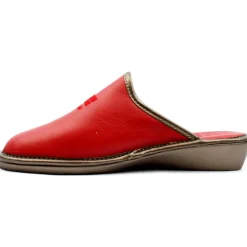 281 Leather Slipper Mule - Red Grey