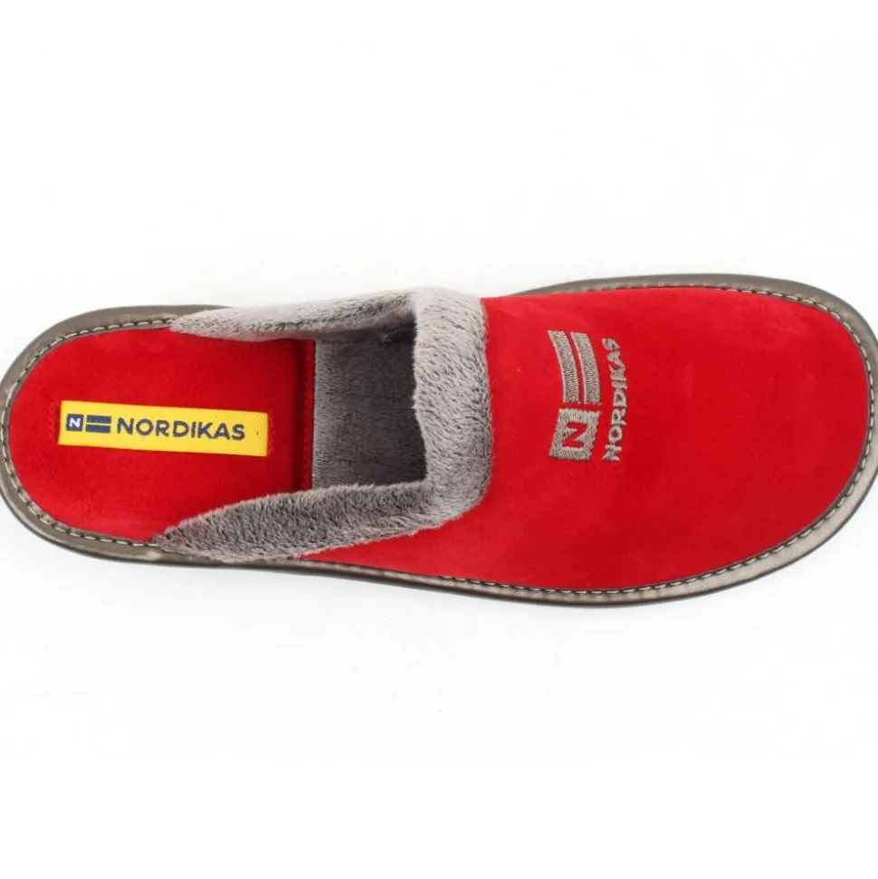 238 Suede Mule - Red Grey