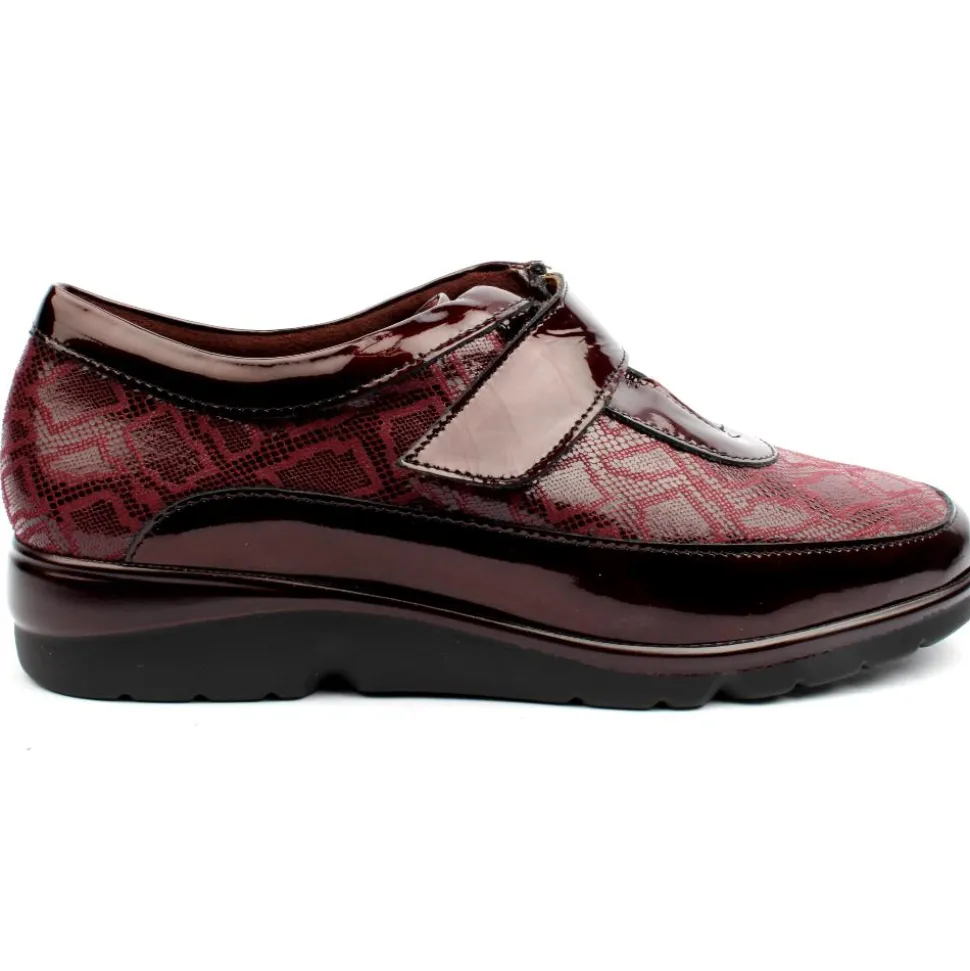 5303 Wedge Velcro Shoe - Burgundy