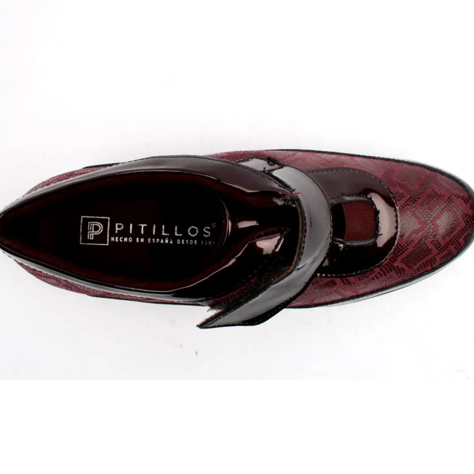 5303 Wedge Velcro Shoe - Burgundy
