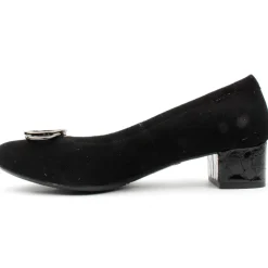 Bioeco 6415 0026 Low Heel Court Shoe - Black Suede