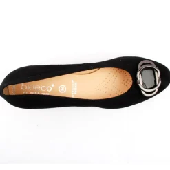 Bioeco 6415 0026 Low Heel Court Shoe - Black Suede