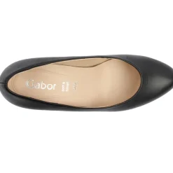 Gab410 Court Shoe - Black Leather