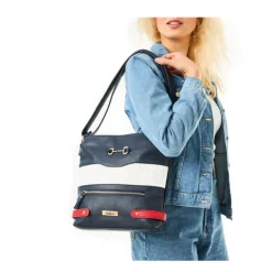 H1517 Handbag - Navy/White