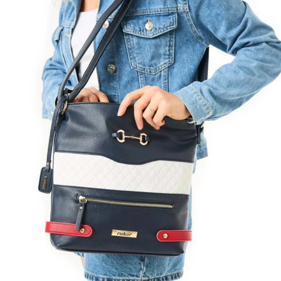 H1517 Handbag - Navy/White