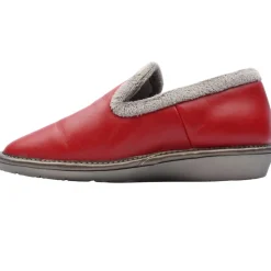 305Leather Slipper - Red Grey
