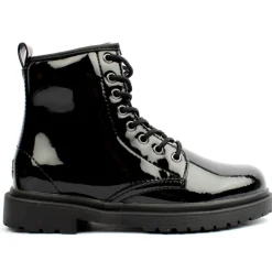 Lk7504 Laced Boot - Black Patent