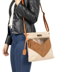Q0714 Handbag - Beige Multi