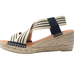 Tina Sandal - Navy/Beige