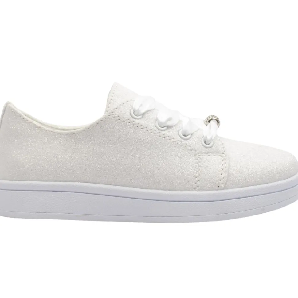 Valerie Communion Shoe - White Silver