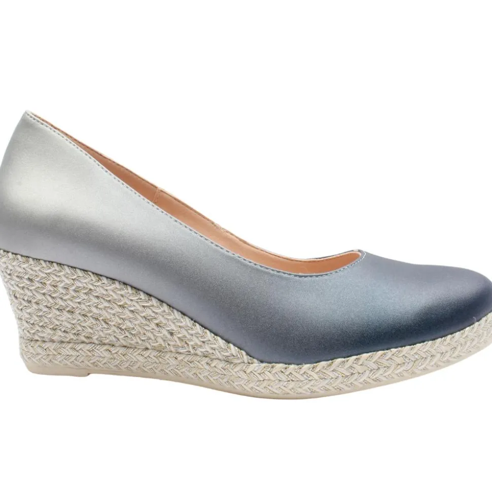 Wedge Shoe 6019 - Navy Silver