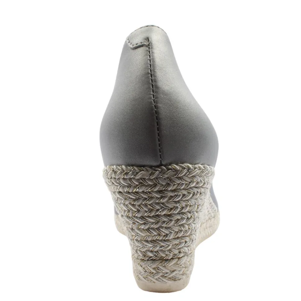 Wedge Shoe 6019 - Navy Silver