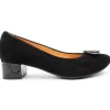 Bioeco 6415 0026 Low Heel Court Shoe - Black Suede