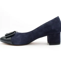7909 415 Bow Low Court Shoe - Navy Leather