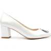 7902 979 Court Shoe - White Silver