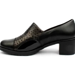 5330 Heeled High Front Shoe - Black