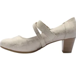 24464 Heeled Strap Shoe - Beige Gold