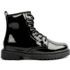 Lk7504 Laced Boot - Black Patent