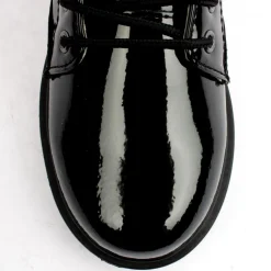 Lk7504 Laced Boot - Black Patent