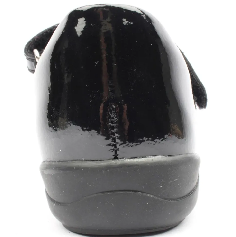 Mary Jane Strap Shoe - Black Patent F