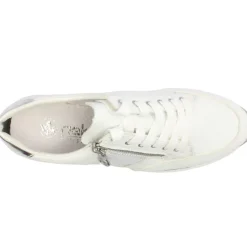 N4322 Laced Wedge Shoe - White Silver