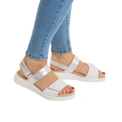 21401 Sandal - White Silver