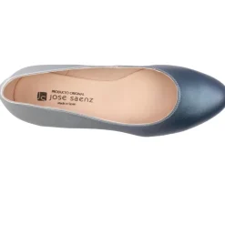 Wedge Shoe 6019 - Navy Silver