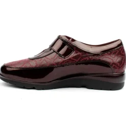 5303 Wedge Velcro Shoe - Burgundy