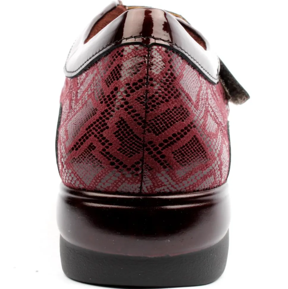 5303 Wedge Velcro Shoe - Burgundy